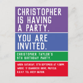 第9回誕生日パーティーへの招待 インビテーションポストカード