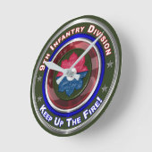 第9歩兵師団記念物 ラウンド壁時計 (傾斜)