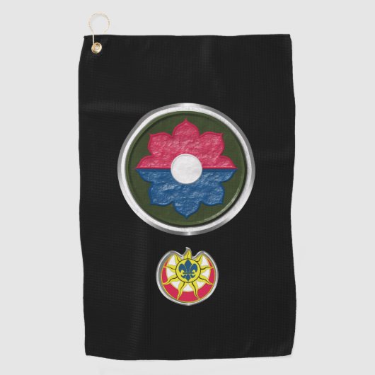 第9歩兵部門のパカスタマイズッチおよびInsignia ゴルフタオル (正面)