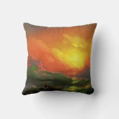 第9波（夕焼けを伴う嵐の海） クッション (裏面)