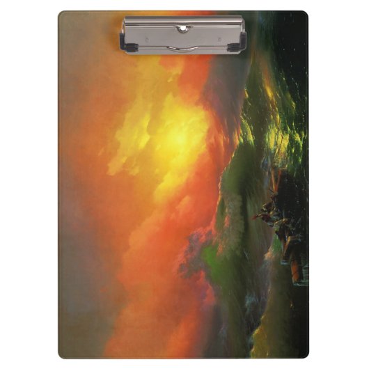 第9波（夕焼けを伴う嵐の海） クリップボード (正面)