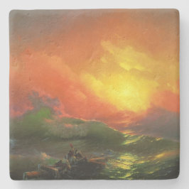 第9波（夕焼けを伴う嵐の海） ストーンコースター