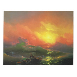 第9波（夕焼けを伴う嵐の海） ノートパッド