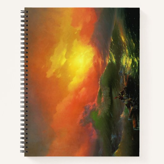 第9波（夕焼けを伴う嵐の海） ノートブック (正面)