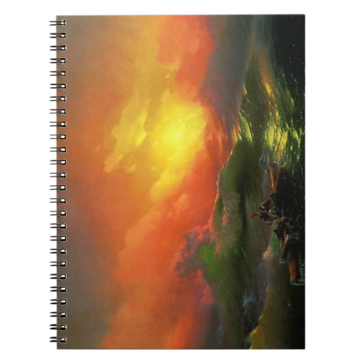 第9波（夕焼けを伴う嵐の海） ノートブック (正面)