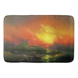 第9波（夕焼けを伴う嵐の海） バスマット