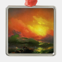 第9波（夕焼けを伴う嵐の海）