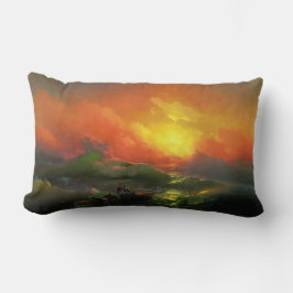 第9波（夕焼けを伴う嵐の海） ランバークッション