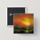 第9波（夕焼けを伴う嵐の海） 缶バッジ (正面&裏面)