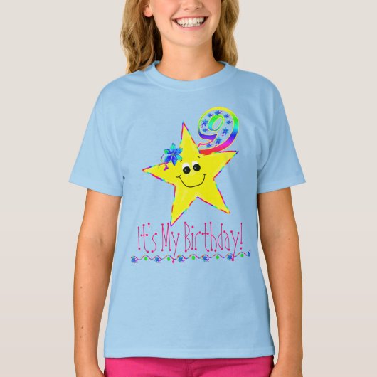 第9誕生会のワイシャツの星 Tシャツ (正面)