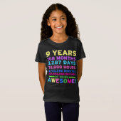 第9誕生日のワイシャツの男の子の女の子9年間の素晴らしい Tシャツ (正面フル)