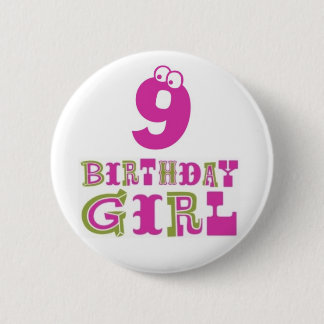 第9誕生日の女の子ボタンのバッジ 缶バッジ