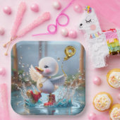 第9誕生日アヒル踊りイン・ア・レインパドル ペーパープレート (パーティー)