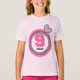 第9誕生日ギフトスターズハート名前をカスタムするV12B Tシャツ