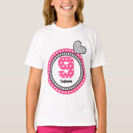 第9誕生日ギフトスターズハート名前をカスタムするV12B Tシャツ