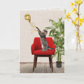 第9誕生日タビーキャット風船 カード (黄色い花)