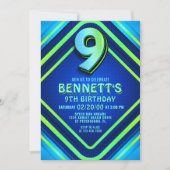 第9誕生日ネオン招待状 招待状 (正面)