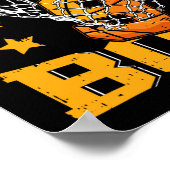 第9誕生日バスケットボールボーイ9歳バスケットボール ポスター (角)