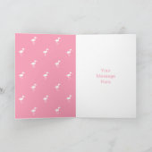 第9誕生日ピンクフラミンゴハッピーバードデイカード カード (内部)