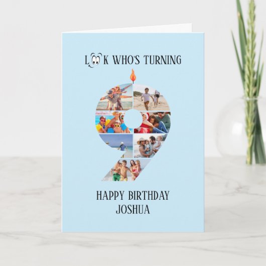 第9誕生日フォトカード カード (正面)
