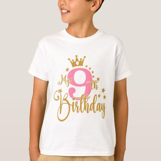 第9誕生日プリンセス第9誕生日tシャツ tシャツ (正面)