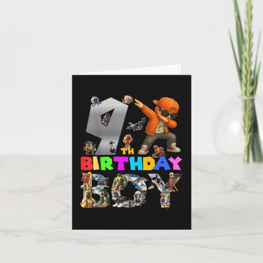 第9誕生日ボーイイタリアンブレインロ子供へッド カード (正面)