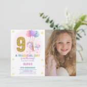 第9誕生日ユニコーン誕生日招待状写真 招待状 (スタンド正面)