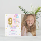 第9誕生日ユニコーン誕生日招待状写真 招待状 (スタンド正面)