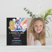 第9誕生日ユニコーン誕生日招待状写真 招待状 (スタンド正面)