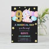 第9誕生日ユニコーン誕生日招待状 招待状 (スタンド正面)