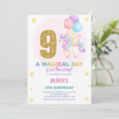 第9誕生日ユニコーン誕生日招待状 招待状 (スタンド正面)