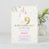 第9誕生日ユニコーン誕生日招待状 招待状 (スタンド正面)