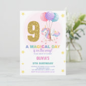 第9誕生日ユニコーン誕生日招待状 招待状 (スタンド正面)