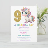 第9誕生日ユニコーン誕生日招待状 招待状 (スタンド正面)