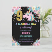 第9誕生日ユニコーン誕生日招待状 招待状 (スタンド正面)