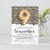 第9誕生日レオパードアニマルプリント招待状 招待状 (スタンド正面)