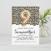 第9誕生日レオパードアニマルプリント招待状 招待状 (スタンド正面)