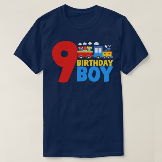第9誕生日列車誕生日ボーイ Tシャツ (デザイン正面)