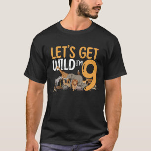 第9誕生日動物園サファリジャングル動物 取得 Tシャツ