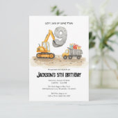 第9誕生日建築ボーイ誕生日招待状 招待状 (スタンド正面)