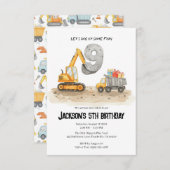 第9誕生日建築ボーイ誕生日招待状 招待状 (正面/裏面)