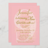 第9誕生日招待状ガールズピンク金ゴールドハート 招待状