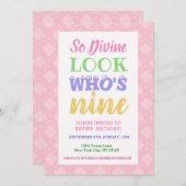 第9誕生日招待状スローガン 招待状 (正面/裏面)