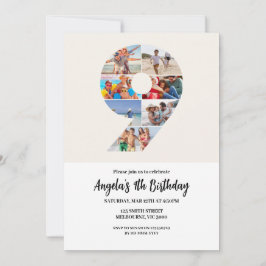 第9誕生日招待状ミニマリスト – 第9位 招待状