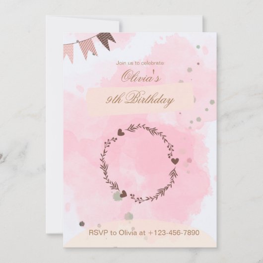 第9誕生日招待状 招待状 (正面)