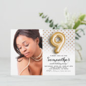 第9誕生日水玉模様ポートレート 招待状 (スタンド正面)