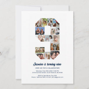 第9誕生日第9カスタム写真集 招待状