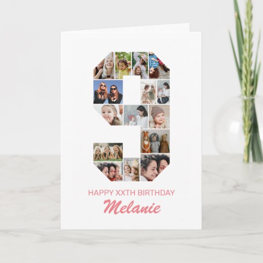 第9誕生日第9写真集パーソナライズされた カード (正面)