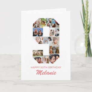 第9誕生日第9写真集パーソナライズされた カード