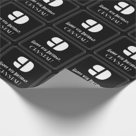 第9誕生日:アールデコインスパイアルック「9」 &ネーム ラッピングペーパー